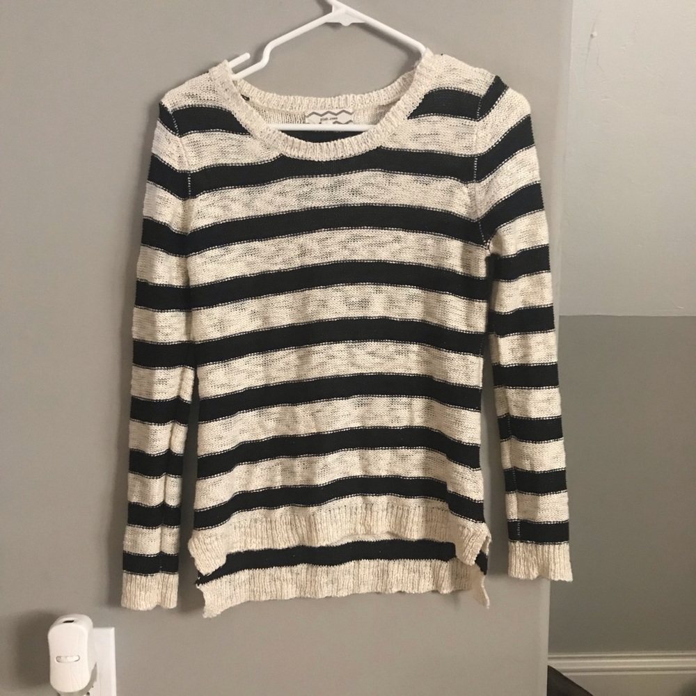 Pink Rose Striped Sweater